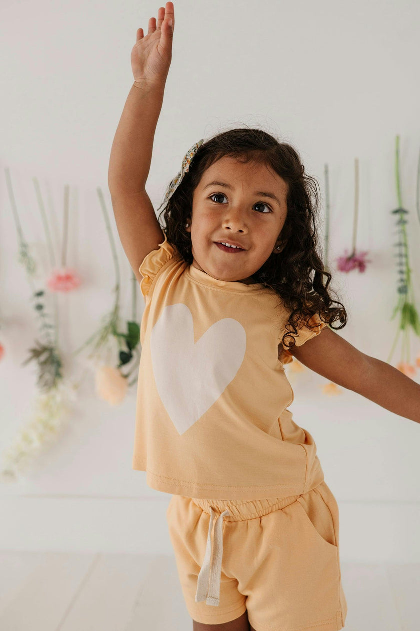 Girls Sleeveless Top in Heart in Desert Mist