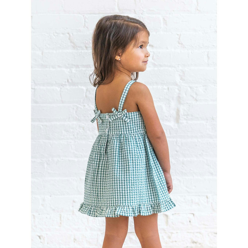 Juliette Seersucker Tank Dress - Laguna Gingham
