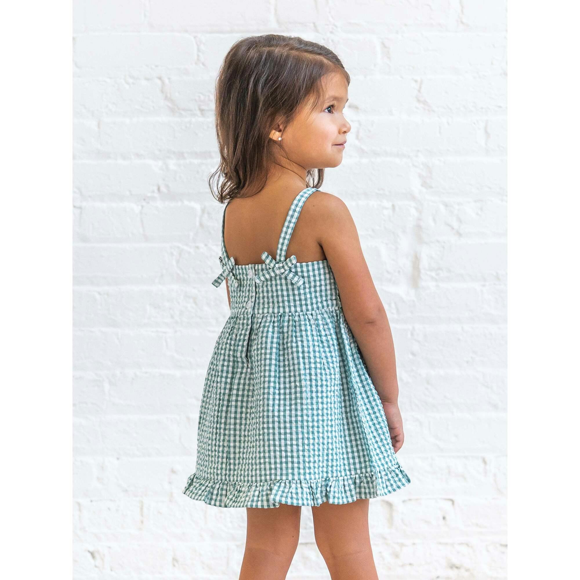 Juliette Seersucker Tank Dress - Laguna Gingham