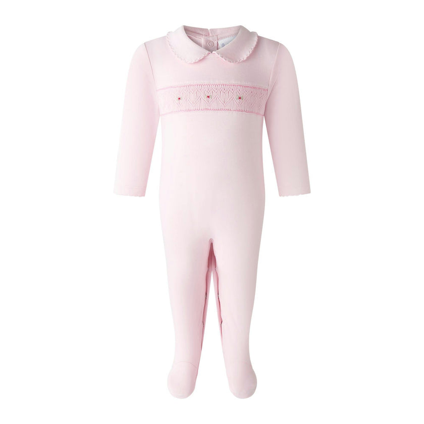 Pima Pink Smocked Footie