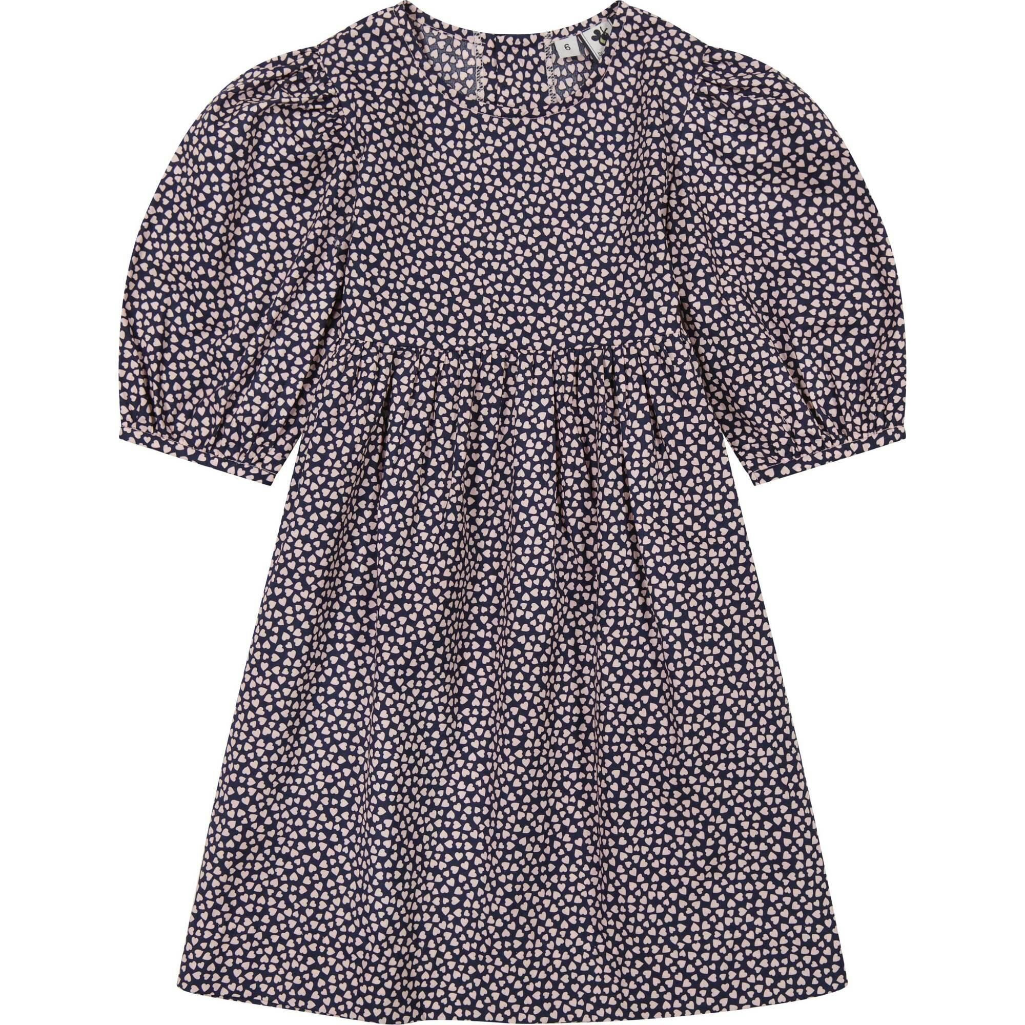 Nellie Girls Mini Hearts Print Empire Waist Dress, Pink