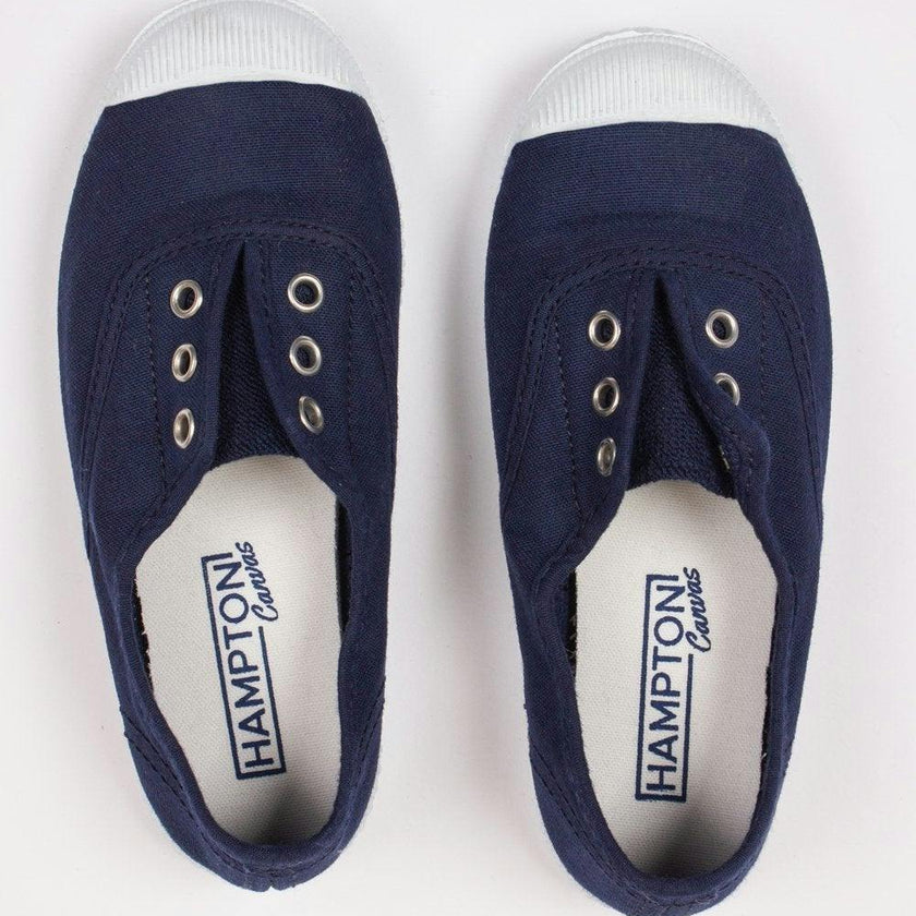 Hampton Canvas Plum Plimsolls in Navy