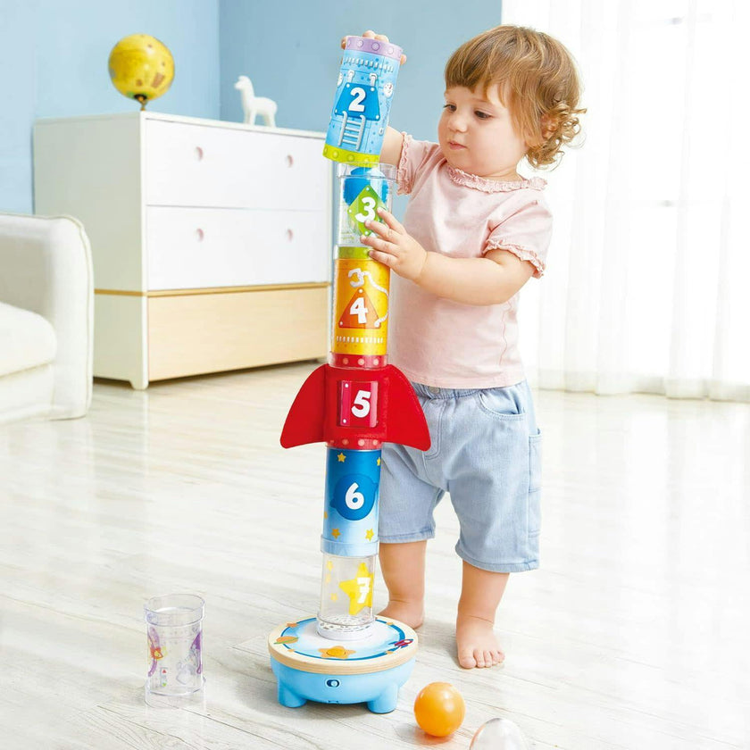 Hape: Rocket Ball Air Stacker&nbsp;- Sorting & Construction Stacking Toy