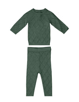 Diamond Pointelle Long Sleeve Top & Pant 2-Piece Set