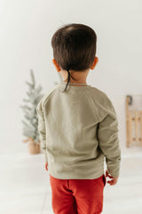Boys Raglan Sweatshirt in Christmas Truck on Evergreen