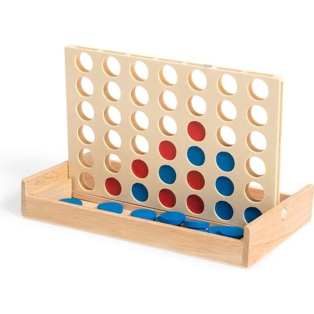 “4 in a Row” Wooden Board Game