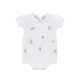 Girls Embroidered Garden Knit Romper
