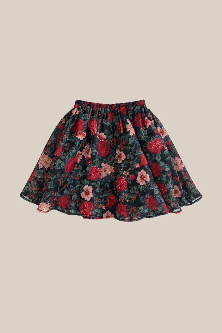 Mini Vanessa Skirt in Moody Christmas Flora
