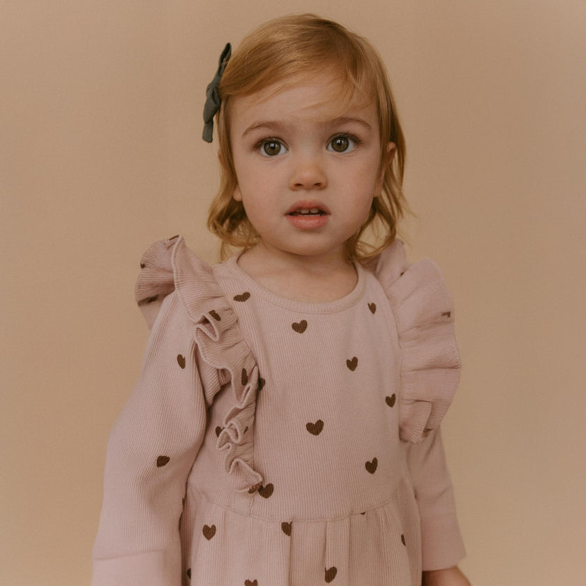 Organic Long Sleeve Ruffle Dress