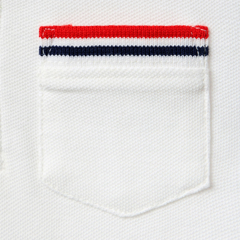 The Stripe Trim Pique Polo, white