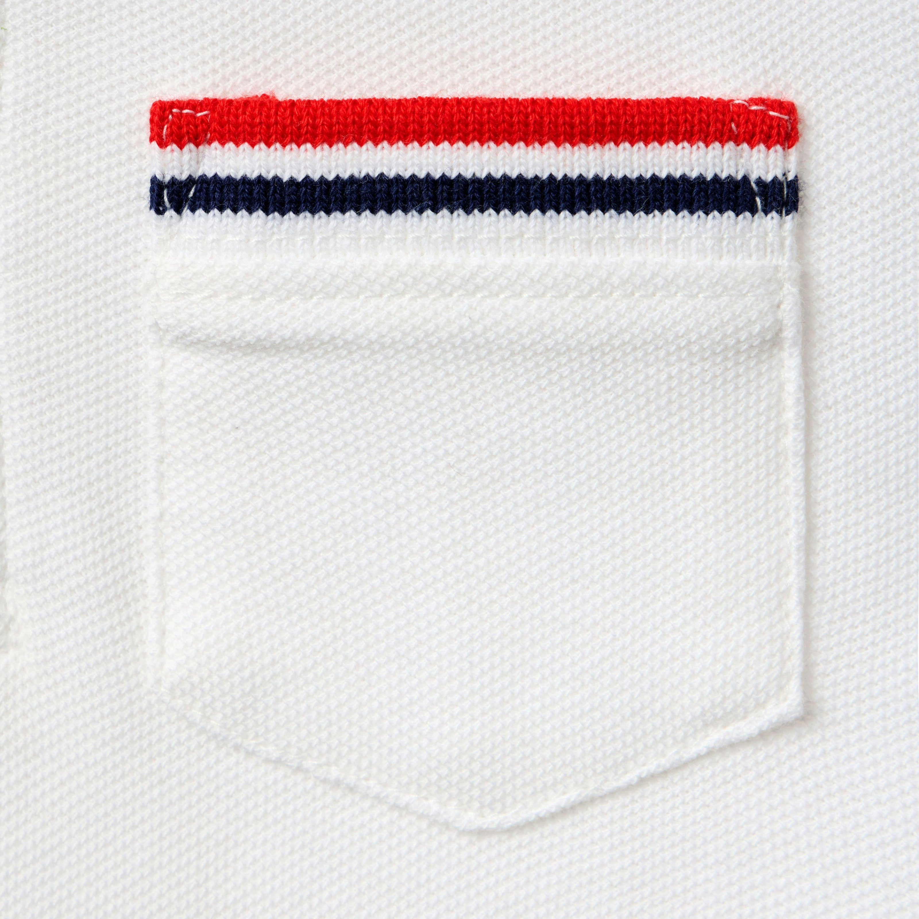 The Stripe Trim Pique Polo, white