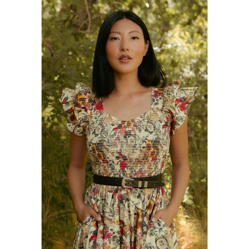 Hattie Dress in Rose Vine