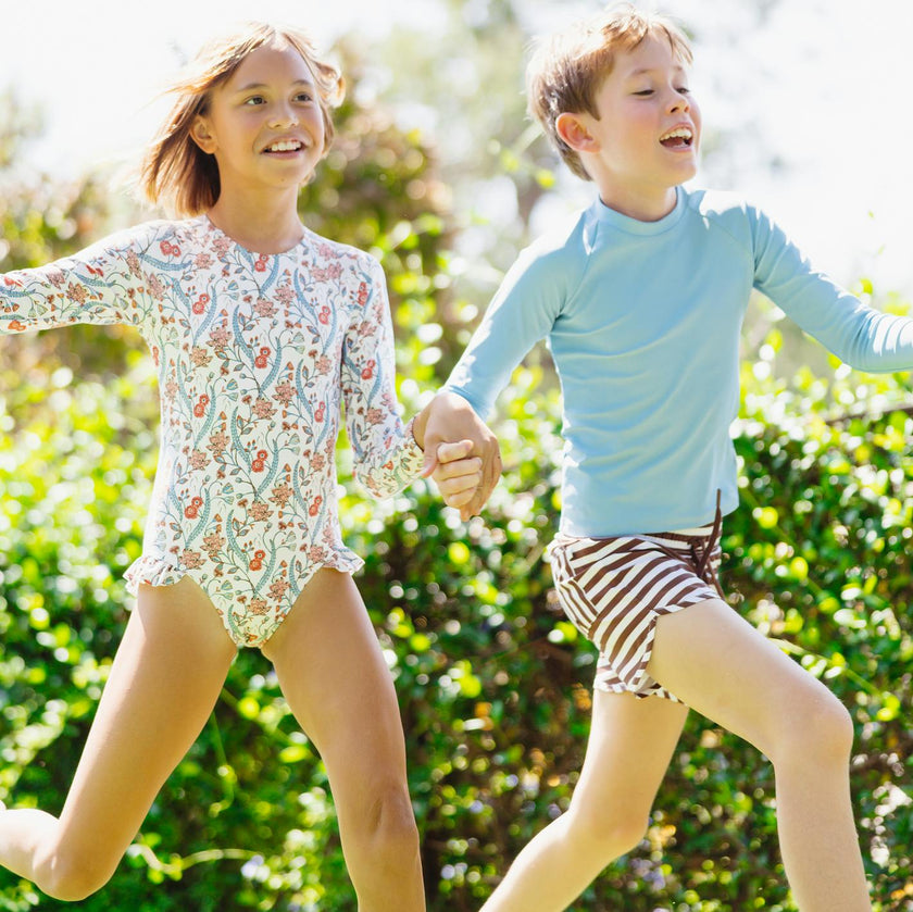 boys cocoa stripe boardie