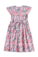 Mini Aster Dress in Pink Sketched Flower