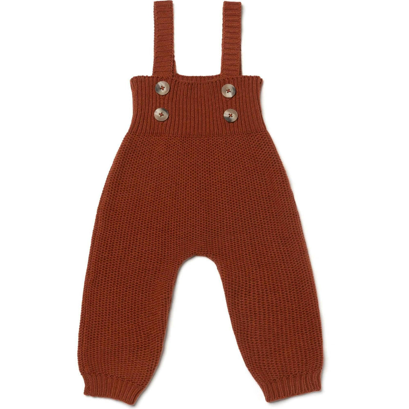 Acorn Ribbed Bib Buttoned Strap Cuffed Ankle Jumper
