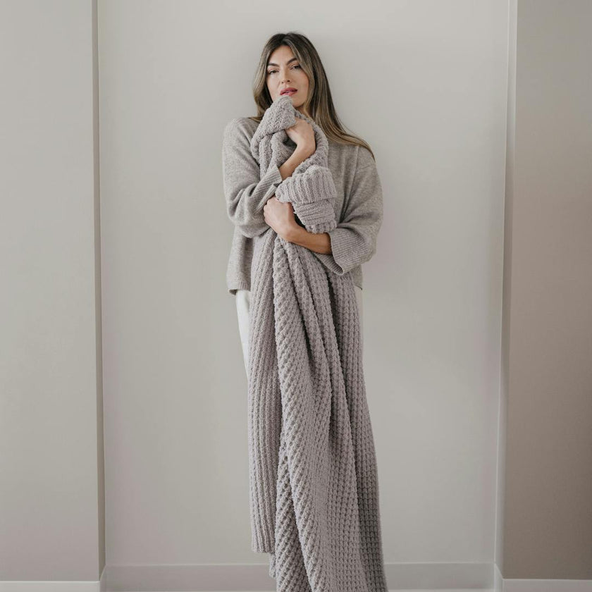 WAFFLE KNIT XL THROW BLANKETS