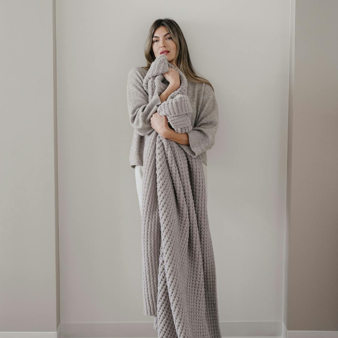 WAFFLE KNIT XL THROW BLANKETS