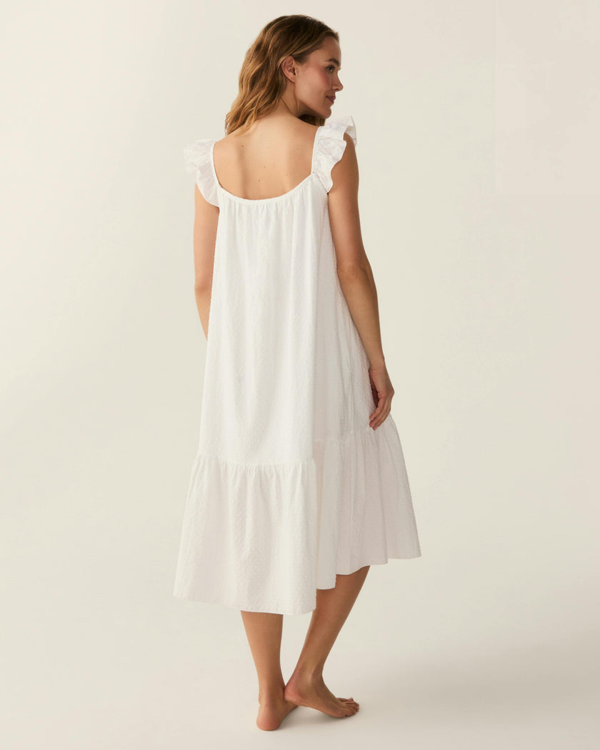 Women's Swiss Dots Celeste Nightgown in White