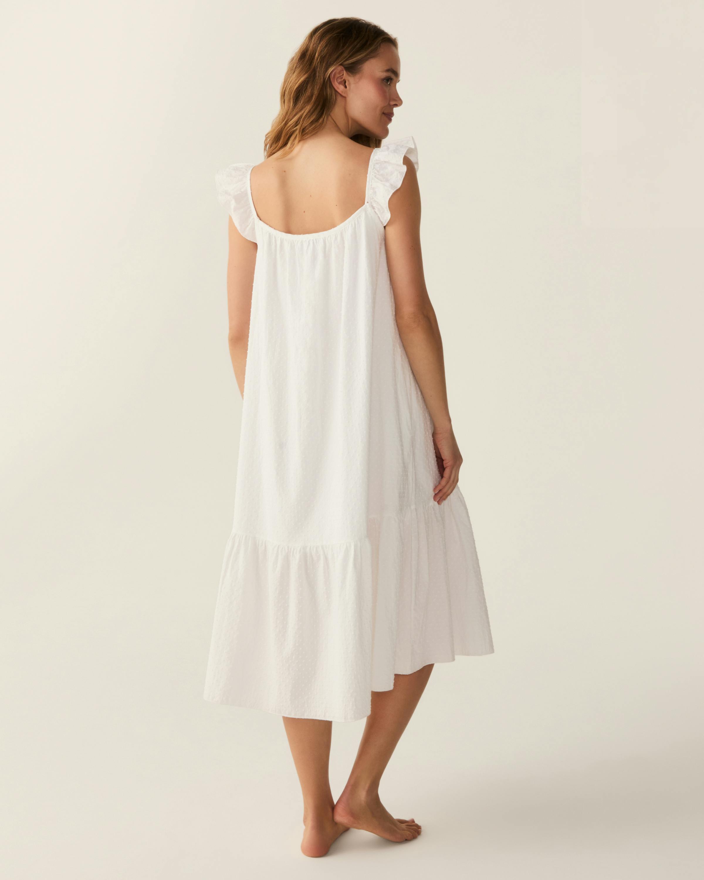 Women's Swiss Dots Celeste Nightgown in White