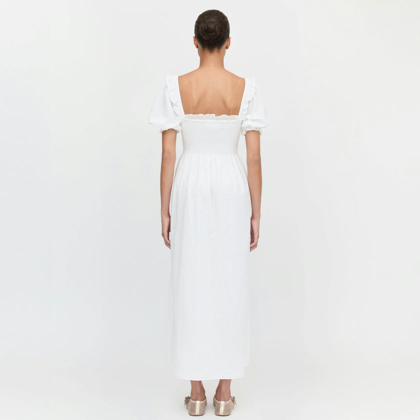 The Scarlett Nap Dress - White Shadow Stripe