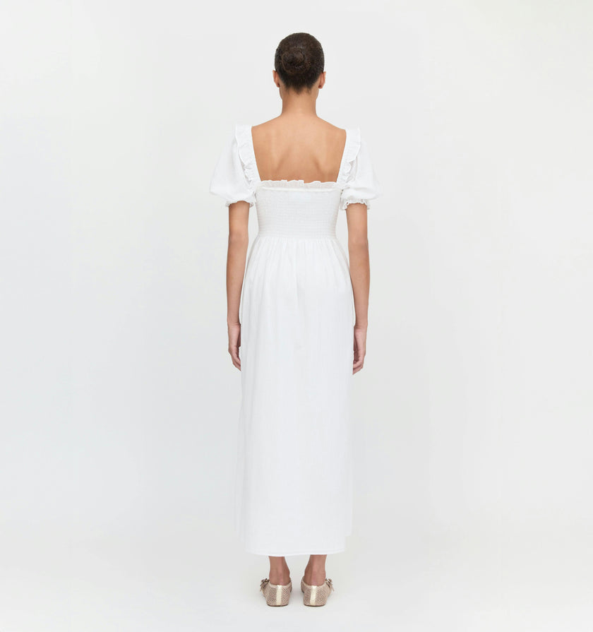 The Scarlett Nap Dress - White Shadow Stripe
