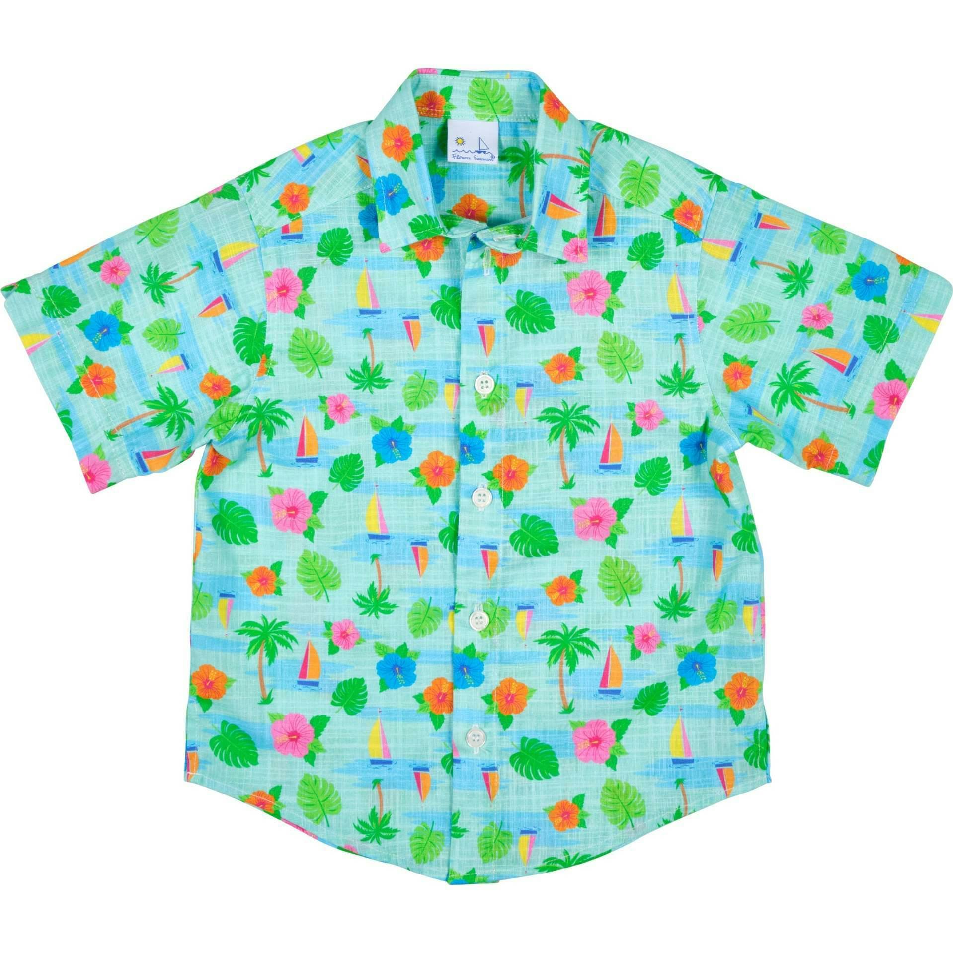 Printed Linen-Look Camp Shirt