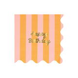Stripe Happy Birthday Large Napkins
