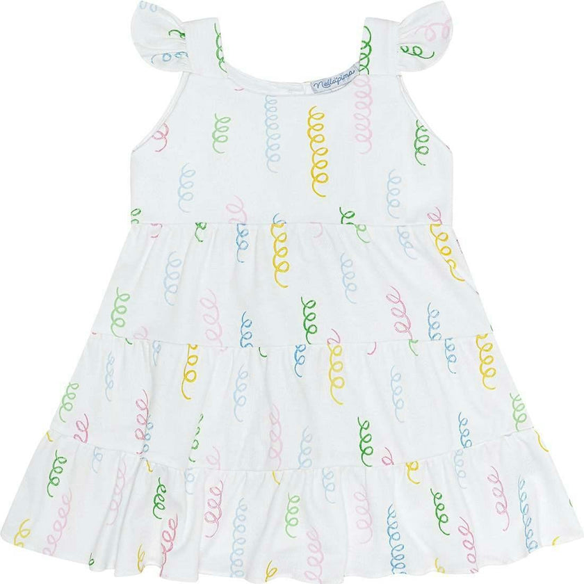Spirals Print Ruffle Dress