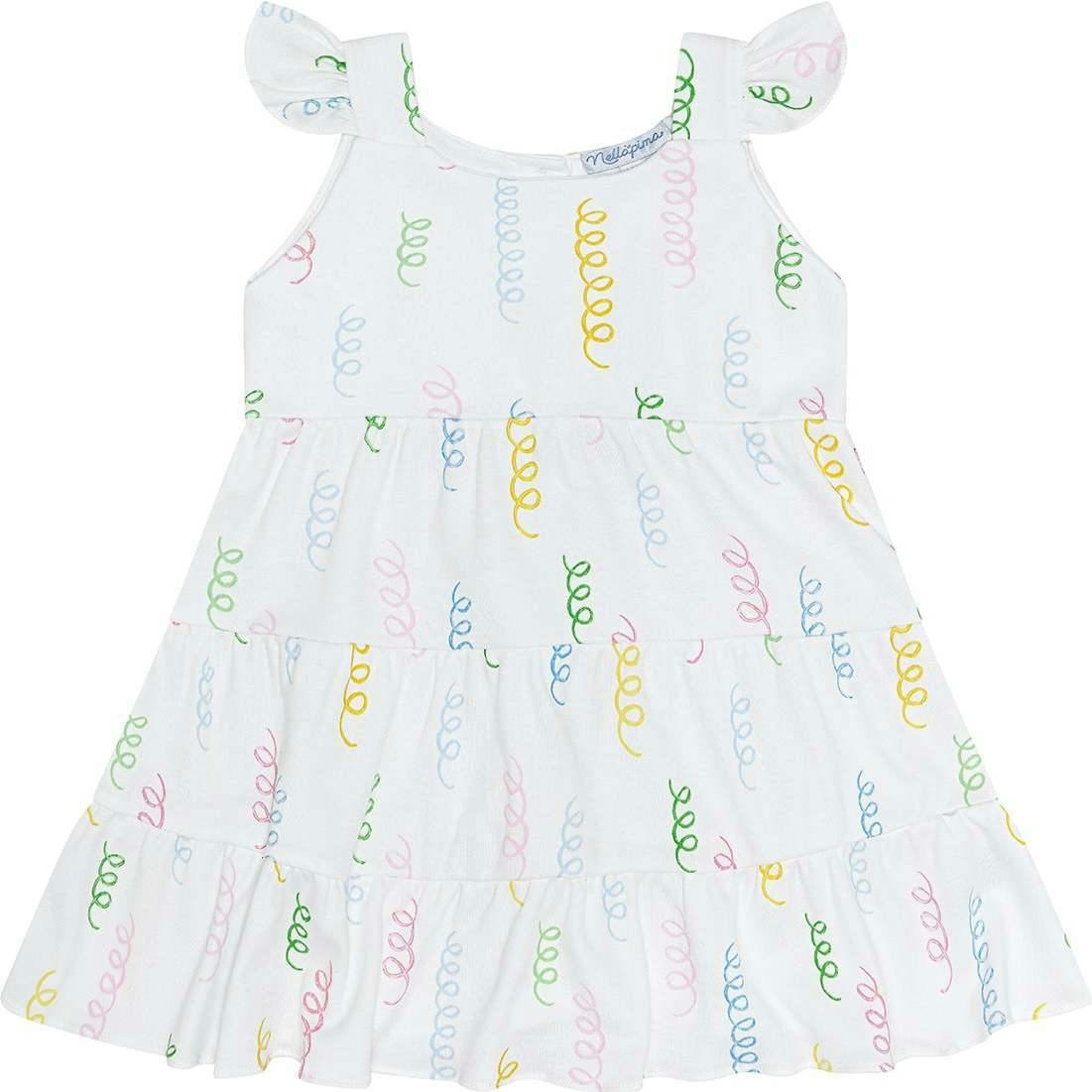 Spirals Print Ruffle Dress