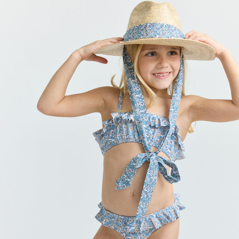girls original slate floral bandeau bikini