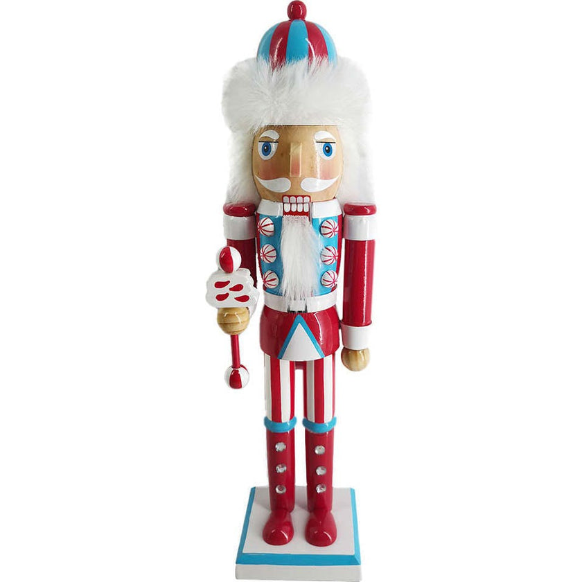 Retro Christmas Nutcracker in Red and Blue