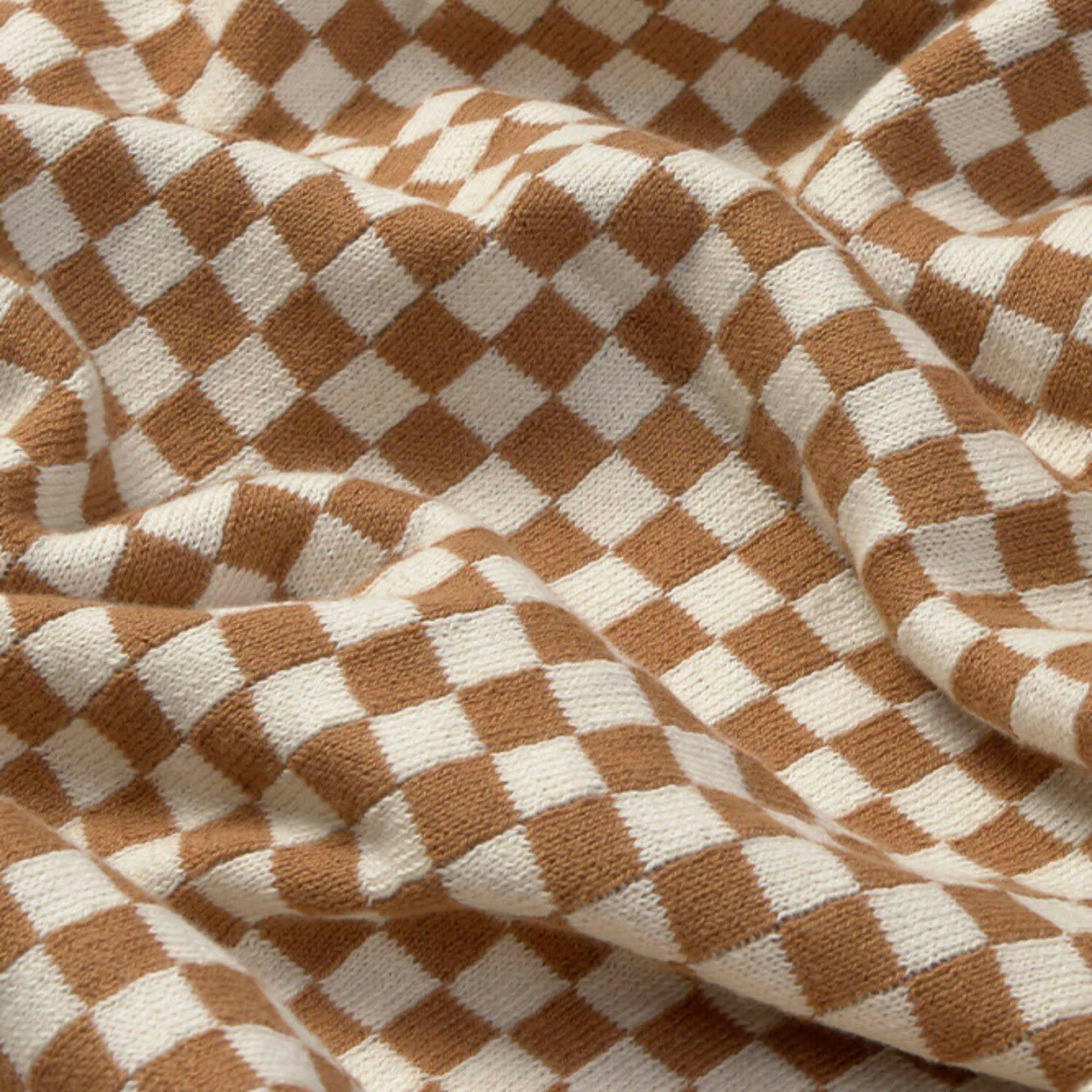 Knitted Blanket Tiles Toffee