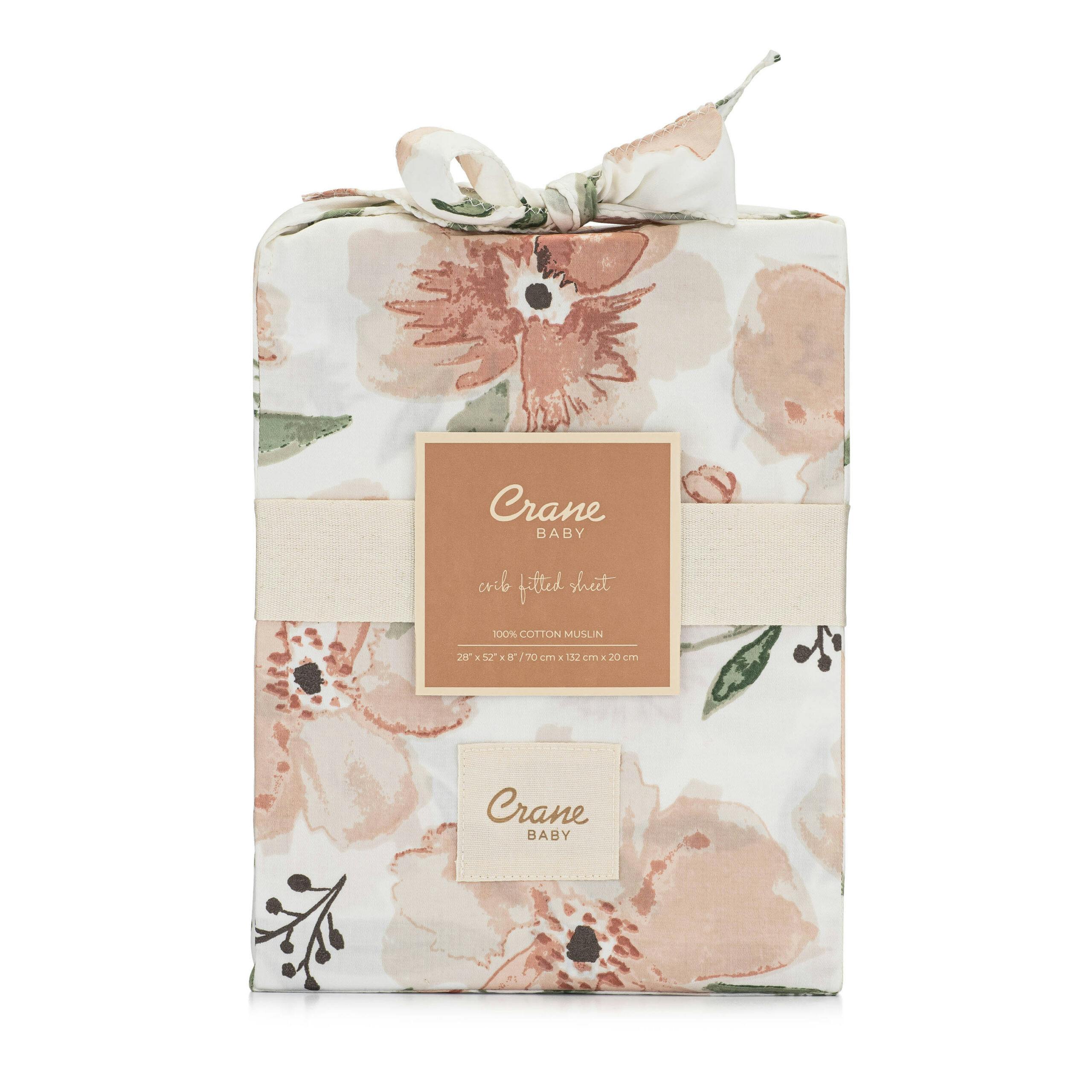 Parker Pink Floral Cotton Fitted Crib Sheet