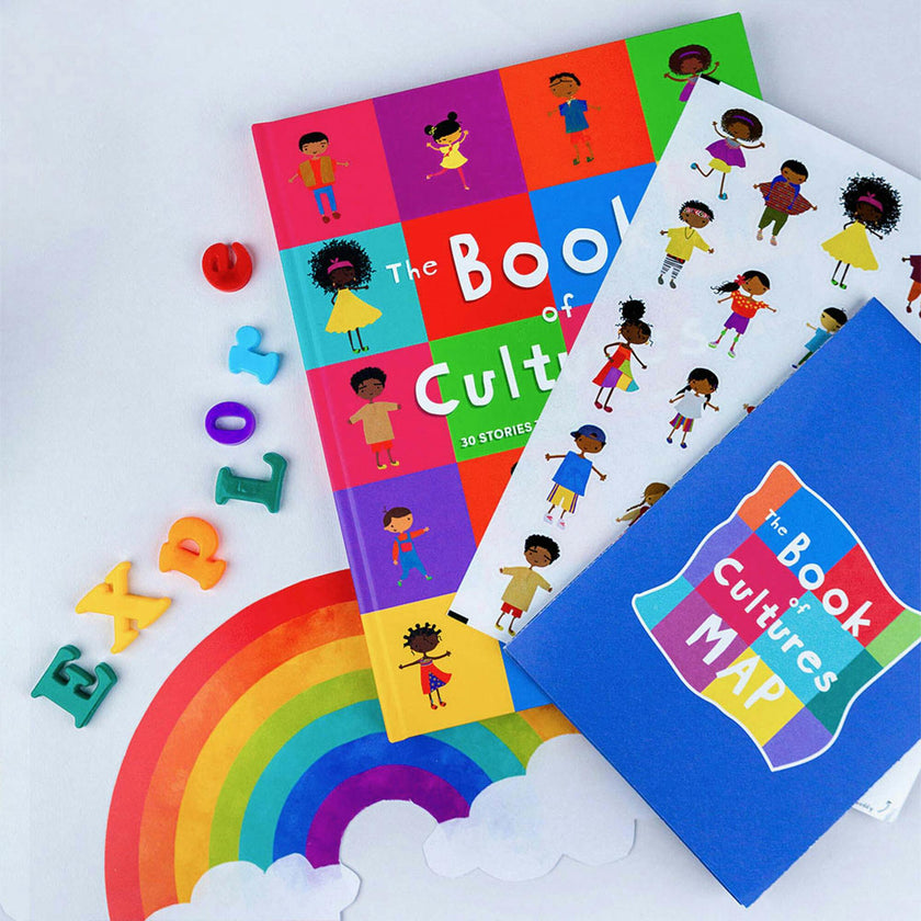 The Book of Cultures with stickers & a map