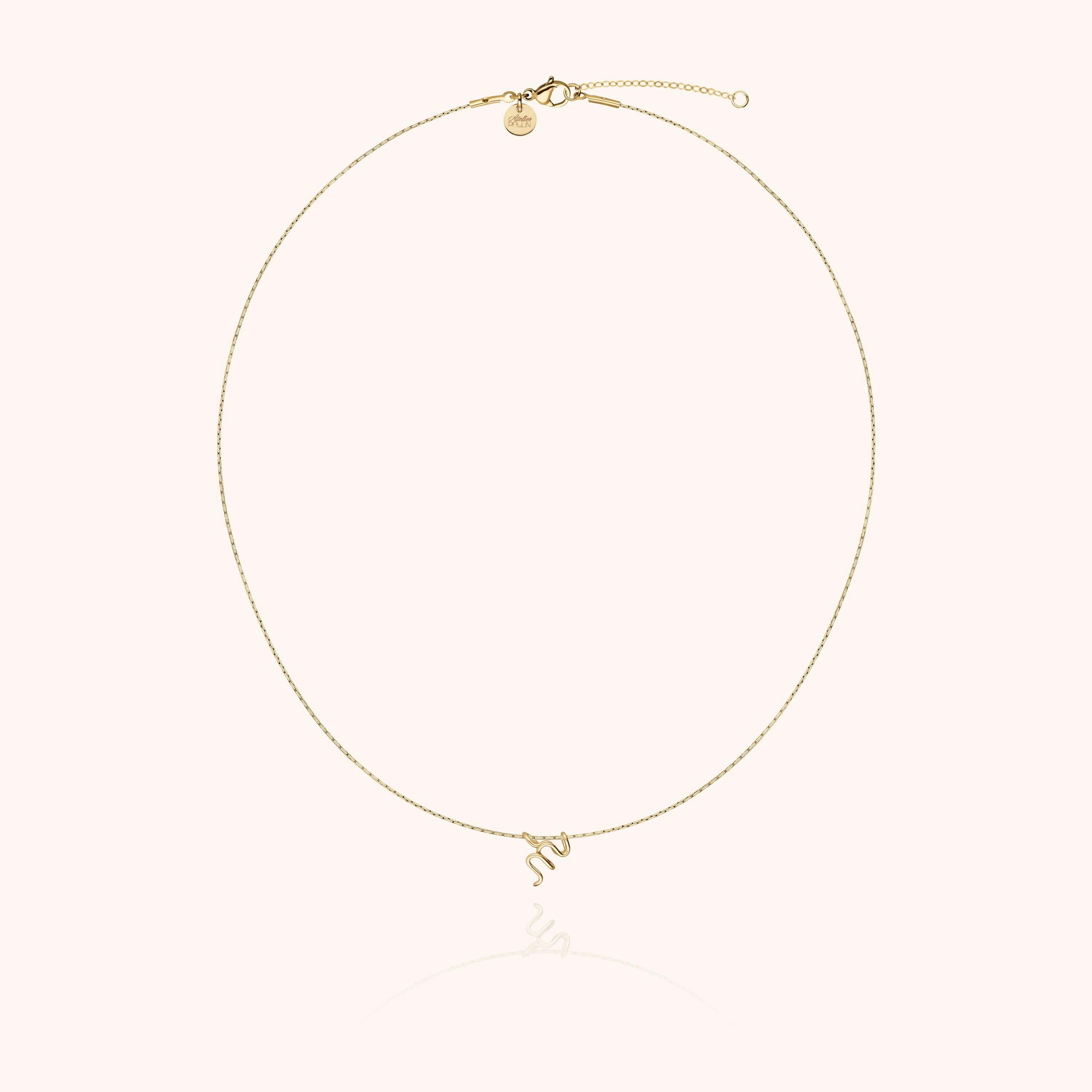 Initial Necklace, 14k Yellow Gold Filled