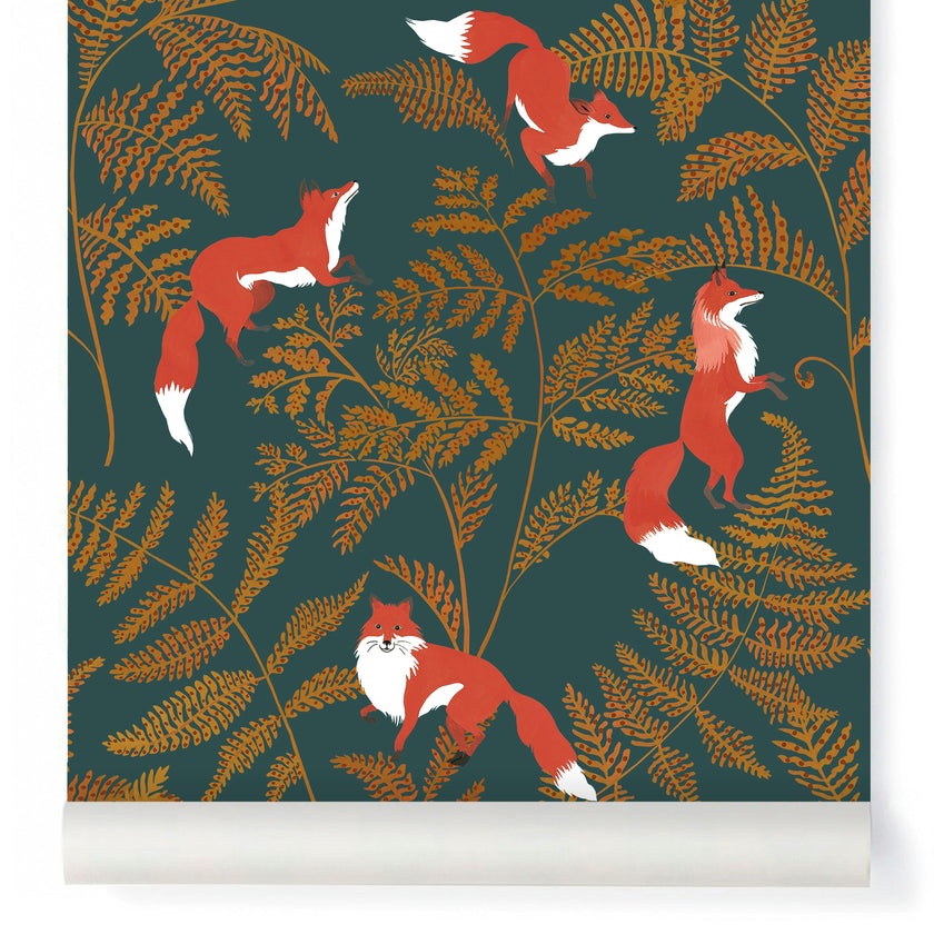 Papier peint KITSUNE coloris Rouille