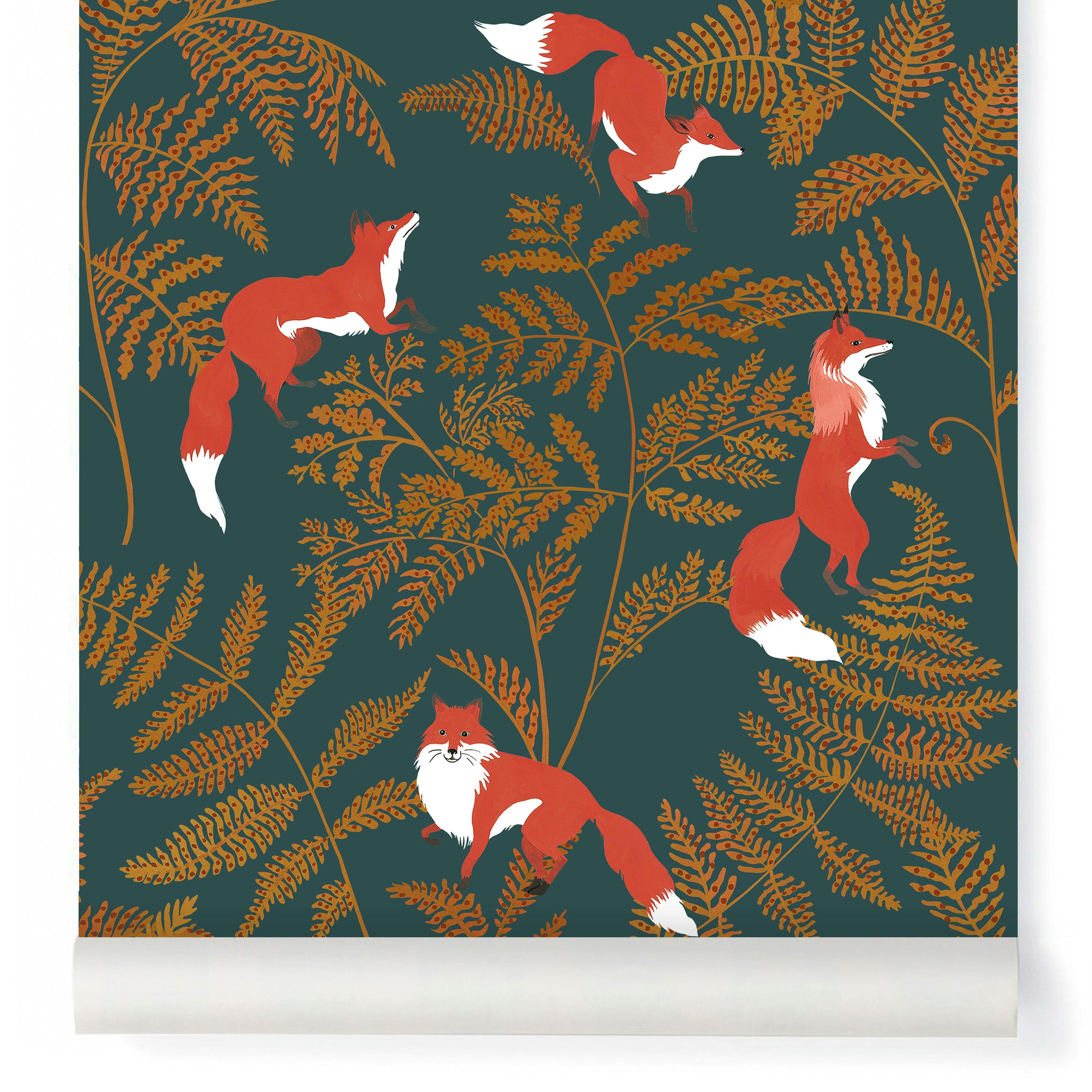 Papier peint KITSUNE coloris Rouille