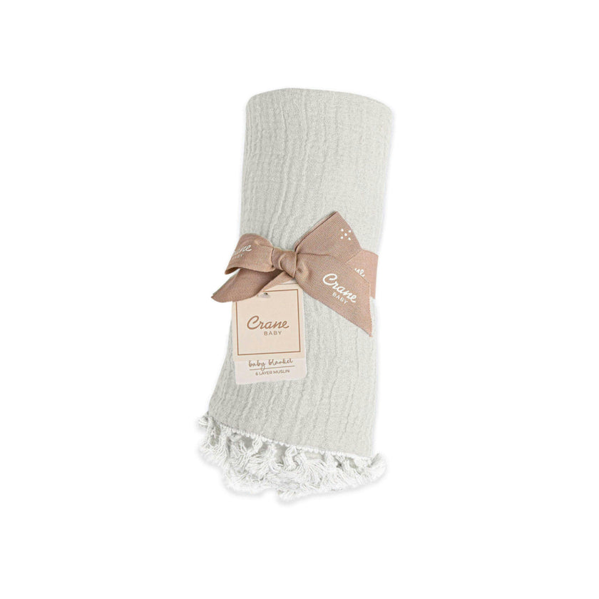 6-Layer Cotton Muslin Baby Blanket (Moonstone Grey)