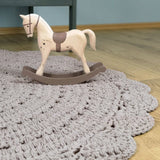 Alma Hand-Crocheted Scalloped Round Rug