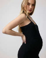 Sleeveless Pointelle Knit Maternity Midi Dress