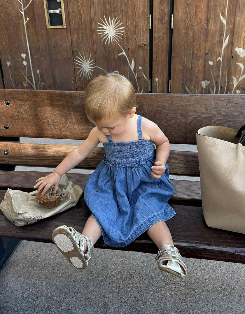 Fleur Gold Leather Sandal
