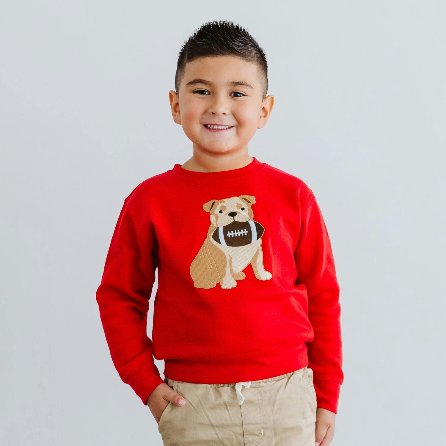 Bulldog Football Patch Sweatshirt