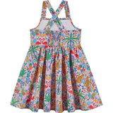 Girls Textured Cotton Poplin Dress | Pink Cheetah