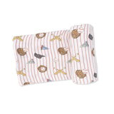 Vintage Baseball Stripe - Swaddle Blanket