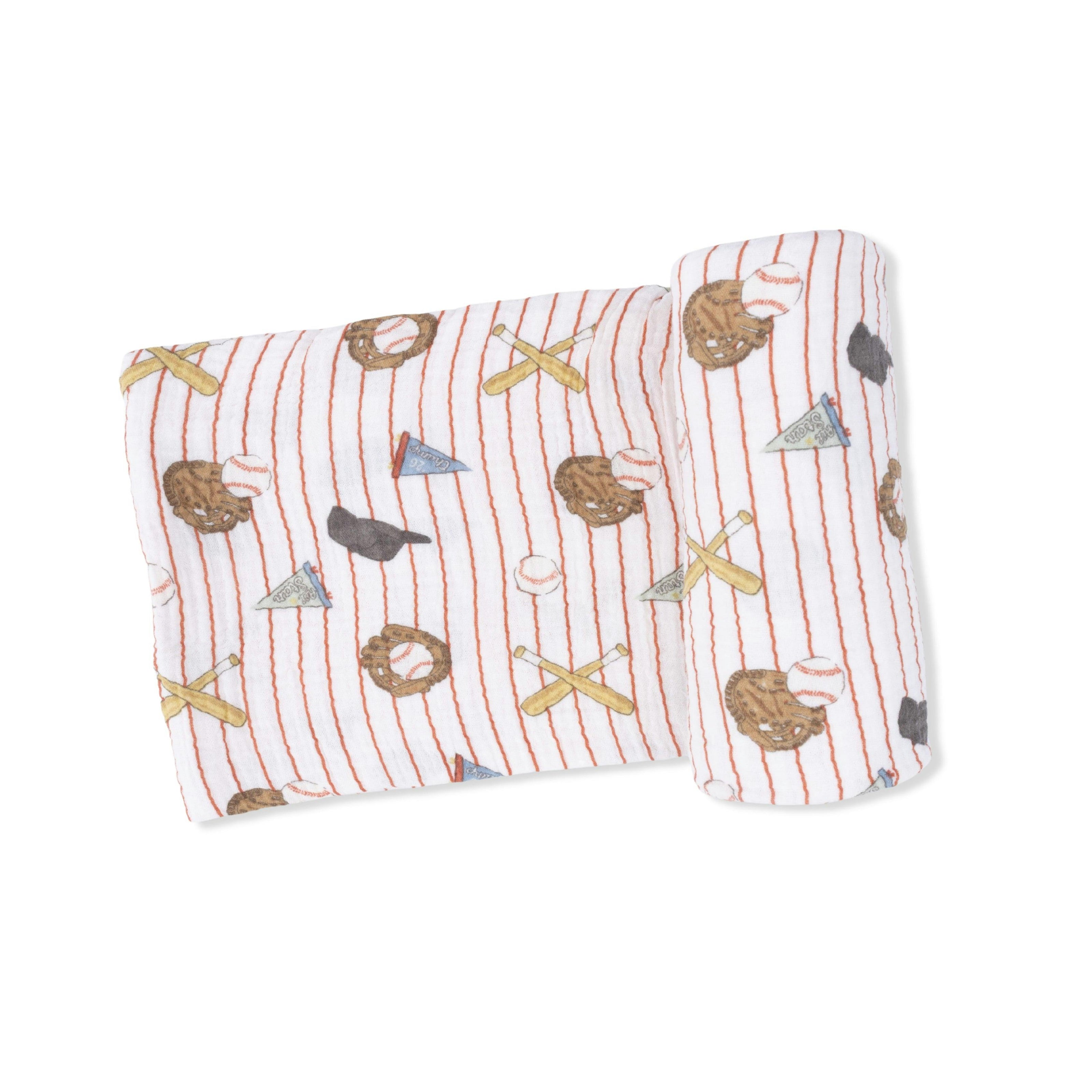 Vintage Baseball Stripe - Swaddle Blanket