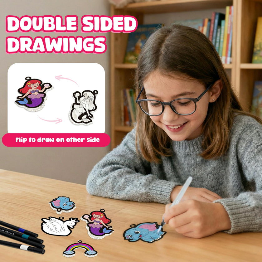 Aqua Fluffs Mess-Free 3D Puffs Art Kit for Kids Double-Sided Craft Set Kit
