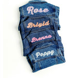 Custom Embroidered Applique Denim Jacket, Floral Multi