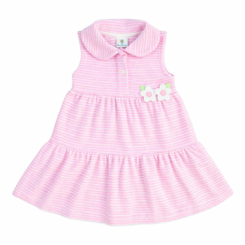 Stripe Terry Dress with Flowers