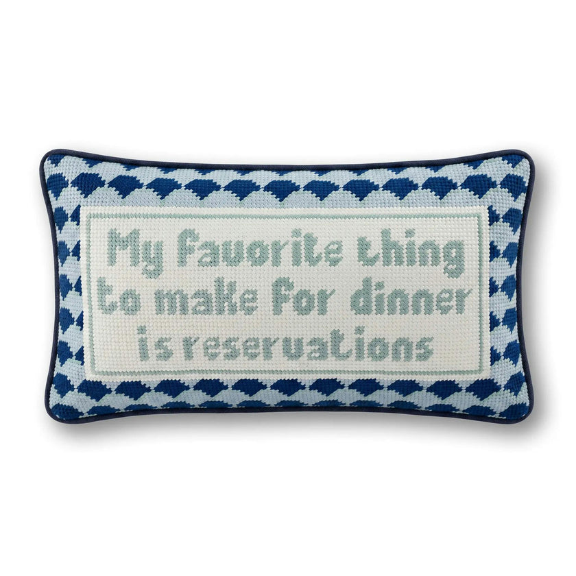 Reservations Needlepoint Pillow