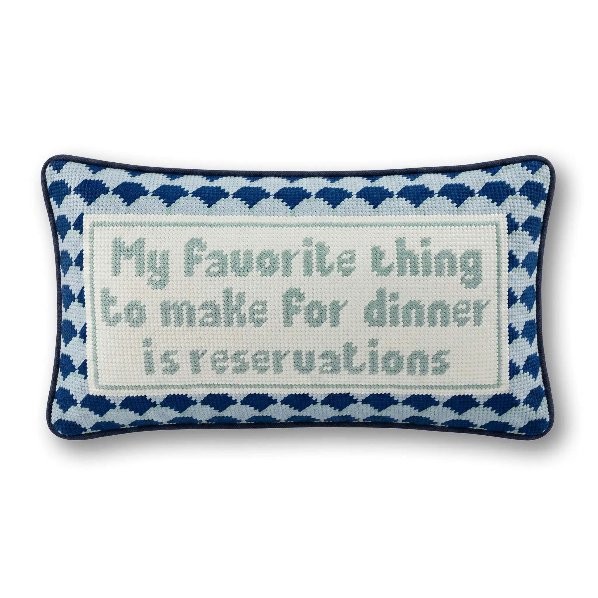 Reservations Needlepoint Pillow